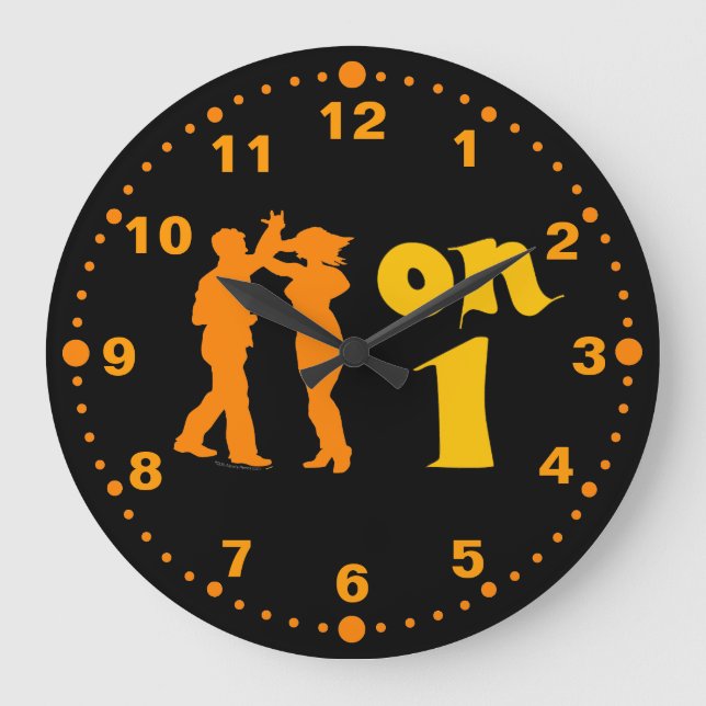 Salsa on One Dance Spin Wall Clock With Minutes (Front)