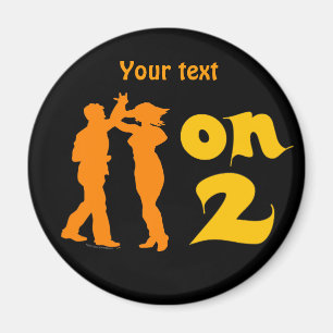 Salsa On Two Dancing Silhouettes Customisable Magnet