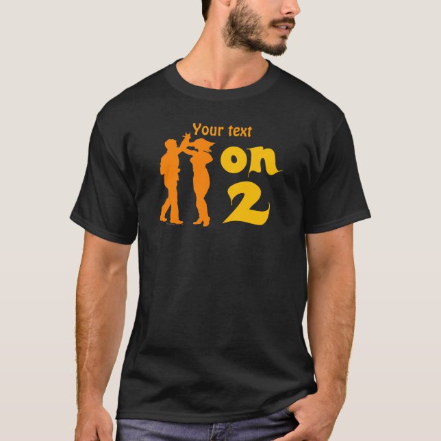 Salsa On Two Dancing Silhouettes Customisable T-Shirt (Front)