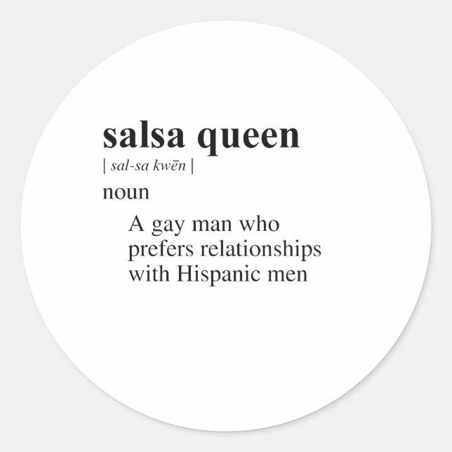 SALSA QUEEN CLASSIC ROUND STICKER (Front)