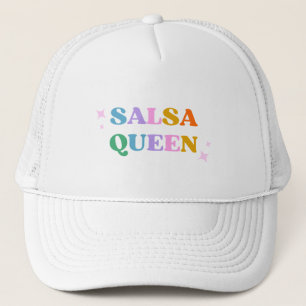 salsa queen typography colourful retro modern trucker hat