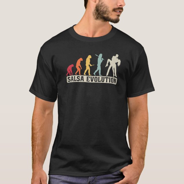 Salsa  Retro Vintage Salsa Evolution T-Shirt (Front)