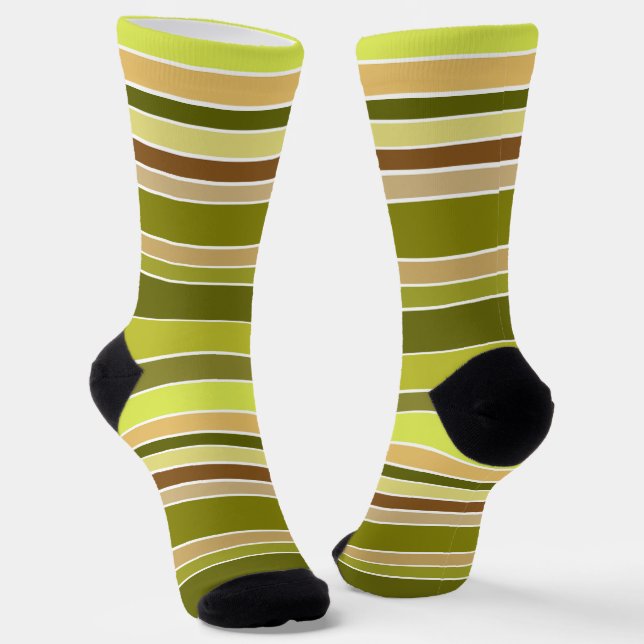Salsa Verde with Tortilla Chips Stripes  Socks (Angled)