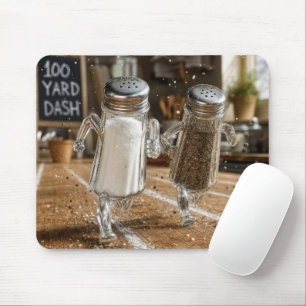 Salt and Pepper 100 Yard Dash Race Mouse Mat