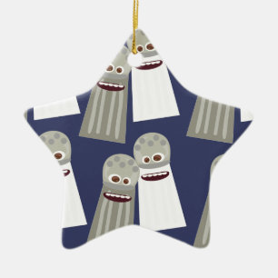 Salt and Pepper Cute Pattern Ceramic Tree Decoration