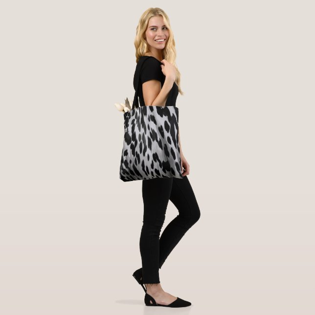 Salt and Pepper Hide Tote Bag (On Model)