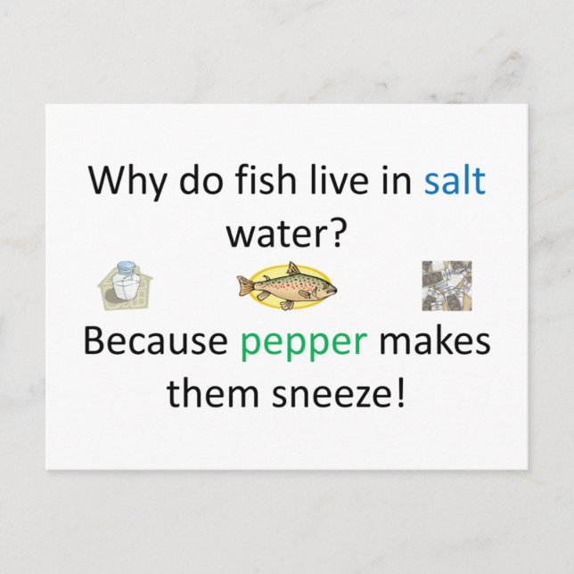 Salt and Pepper Joke Postcard (Front)