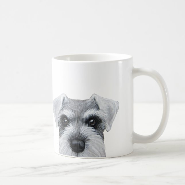 Salt and pepper schnauzer, Grey, original by miart Coffee Mug (Right)