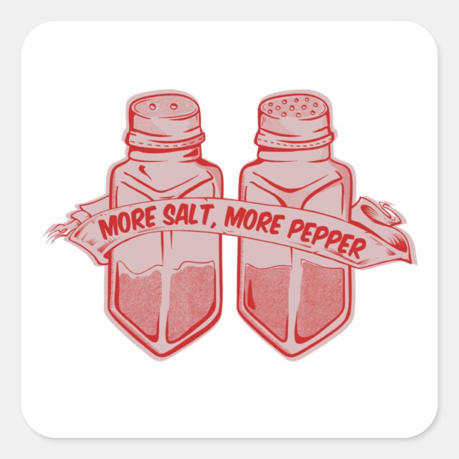 Salt and pepper seasoning square sticker (Front)