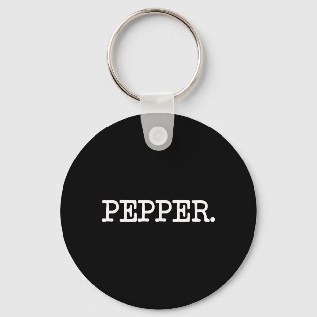 Salt and PEPPER Shaker Funny Matching Halloween Key Ring (Front)
