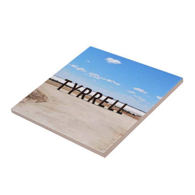 Salt and Sky at Lake Tyrrell Australia Tile (Side)