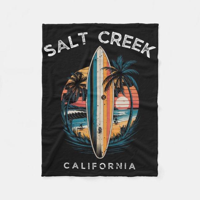Salt Creek Beach California Men Women Surfing  Fleece Blanket (Front)