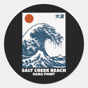 Salt Creek Beach Surf Spot Dana Point Surfing Grea Classic Round Sticker