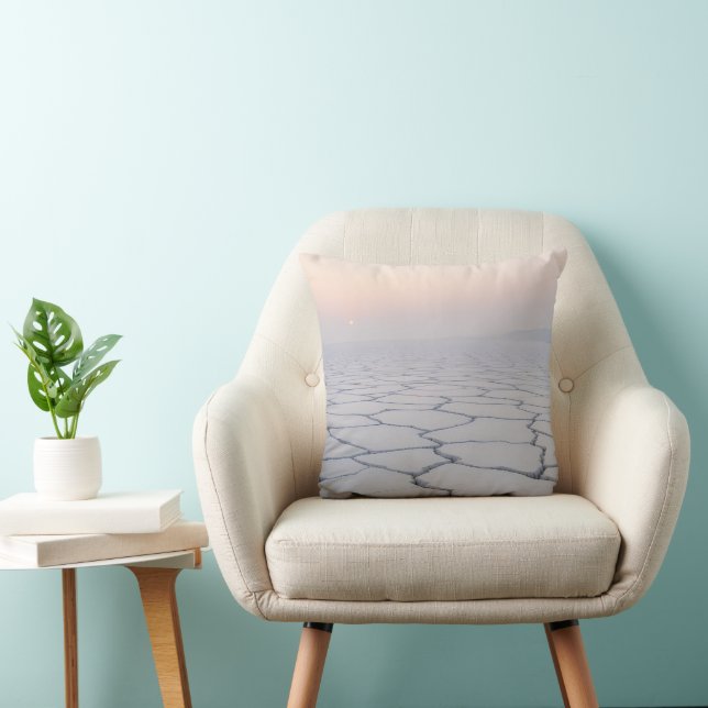 Salt Flats at Dawn: Ethereal Minimalist Landscape Cushion (Chair)