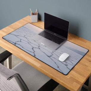Salt Flats at Dawn: Ethereal Minimalist Landscape Desk Mat