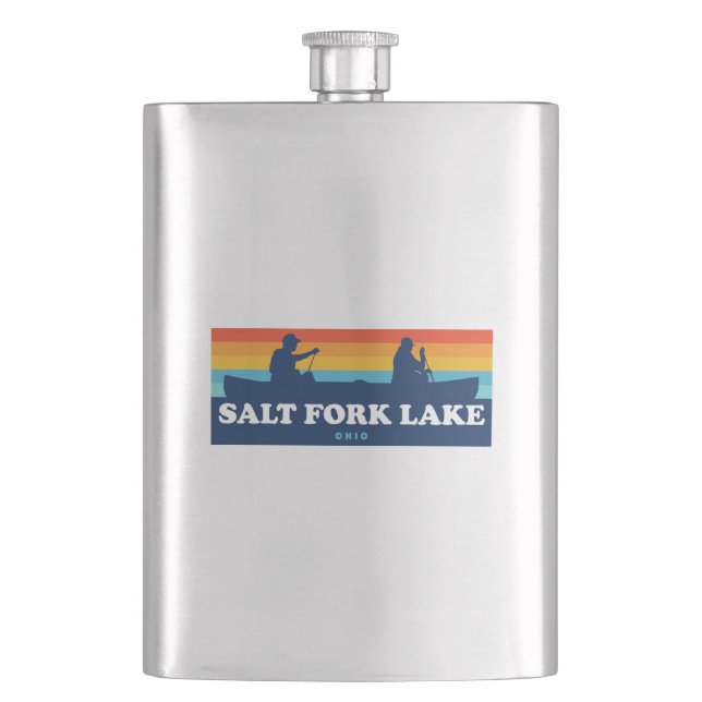 Salt Fork Lake Ohio Canoe Hip Flask (Front)