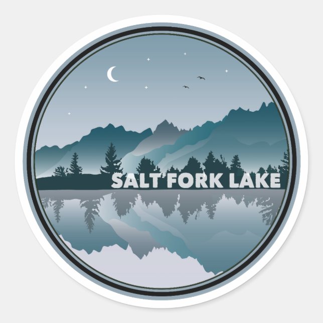 Salt Fork Lake Ohio Reflection Classic Round Sticker (Front)