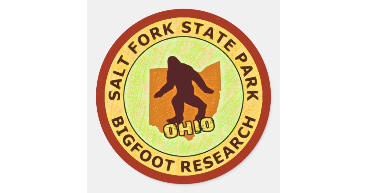 Salt Fork State Park Bigfoot Research Classic Round Sticker Zazzle