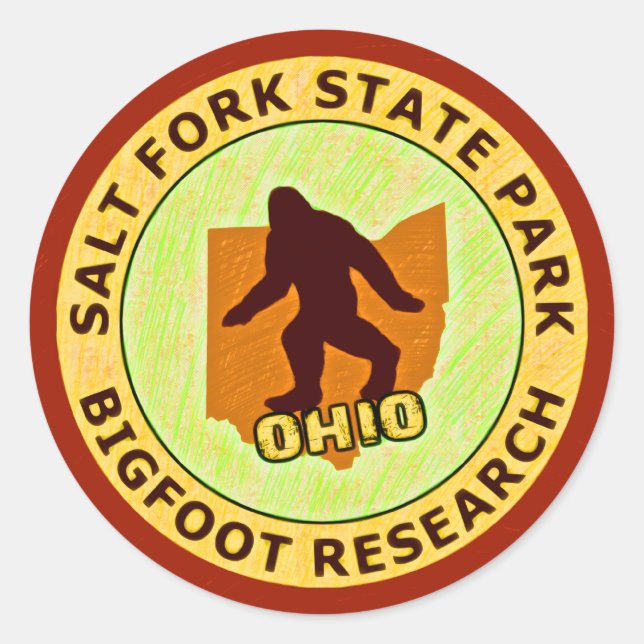 Salt Fork State Park Bigfoot Research Classic Round Sticker (Front)