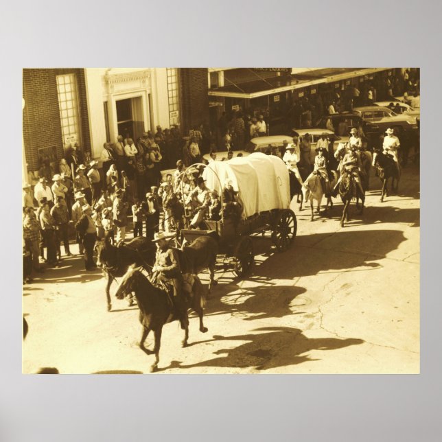 Salt Grass Trail Ride Through Downtown Houston, Tx Poster (Front)