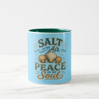Salt in the Air Seashell Teal Coffee Mug