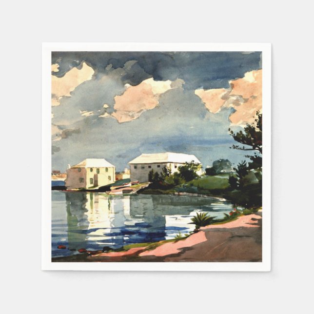 Salt Kettle, Bermuda - Winslow Homer painting Napkin (Front)