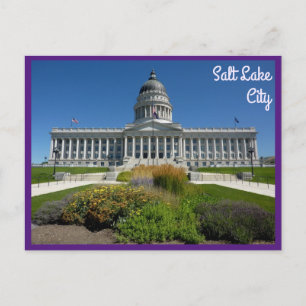 Salt Lake City Capitol Building (Utah) with text Postcard