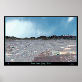 Salt Lake City in Perspective II, Utah satellite p Poster