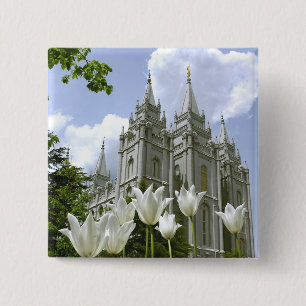 Salt Lake City Mormon Temple 15 Cm Square Badge