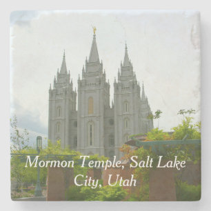 Salt Lake City Mormon Temple Stone Coaster