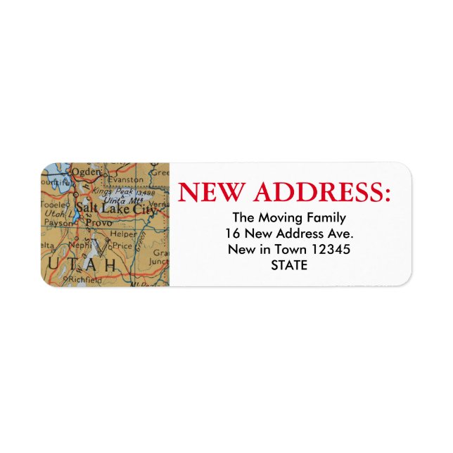 Salt Lake City New Address Label (Front)
