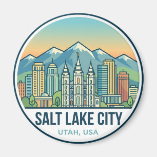 Salt Lake City Skyline Utah USA Magnet