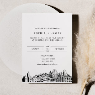 Salt Lake City Skyline Wedding Invitation