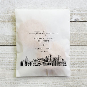 Salt Lake City Skyline Wedding Thank You  Favour Bags