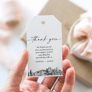 Salt Lake City Skyline Wedding Thank You Favour Ta Gift Tags