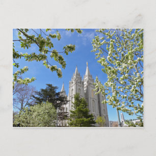 Salt Lake City Temple in Spring. Postcard