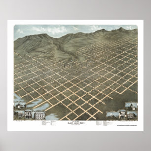 Salt Lake City, UT Panoramic Map - 1870 Poster