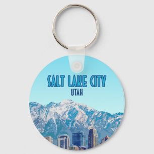 Salt Lake City Utah Downtown Vintage Key Ring