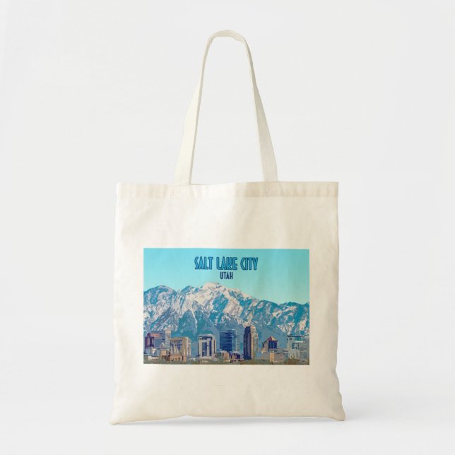 Salt Lake City Utah Downtown Vintage Tote Bag (Front)