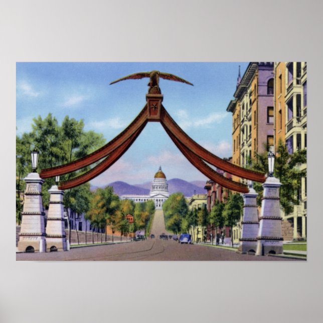Salt Lake City Utah Eagle Gate Poster (Front)