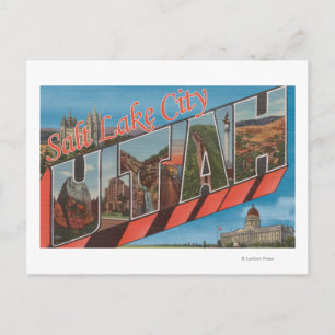 Salt Lake City, Utah - Large Letter Scenes Postcard