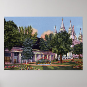 Salt Lake City Utah Mormon Tabernacle and Temple Poster