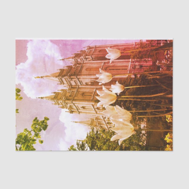 Salt Lake City, Utah Mormon Temple Tissue Paper (Front)