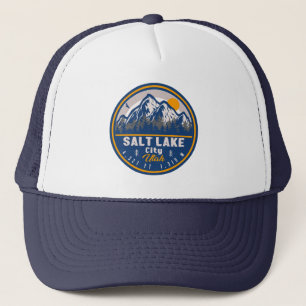 Salt Lake City Utah Retro Sunset Souvenirs 60s Trucker Hat