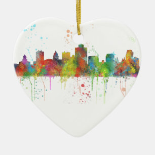 SALT LAKE CITY, UTAH SKYLINE CERAMIC TREE DECORATION
