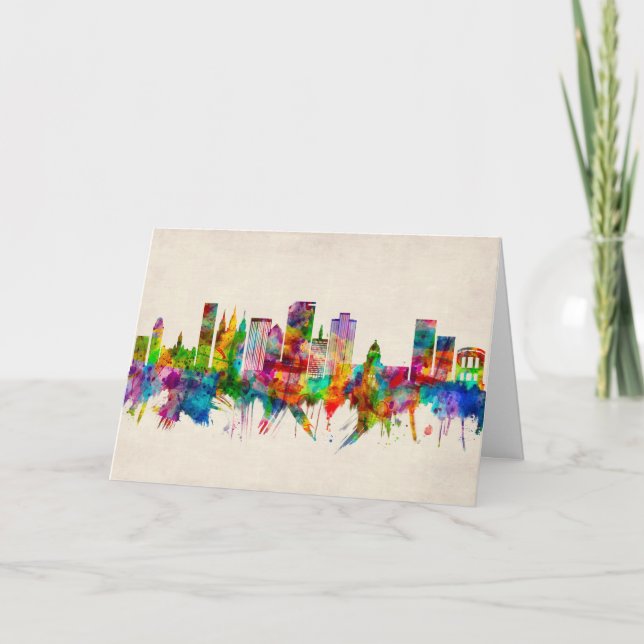 Salt Lake City Utah Skyline Holiday Card (Front)