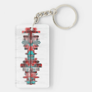 Salt Lake City Utah Skyline Key Ring