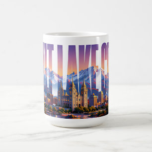 Salt Lake City Utah Skyline Mountain Travel Coffee Mug