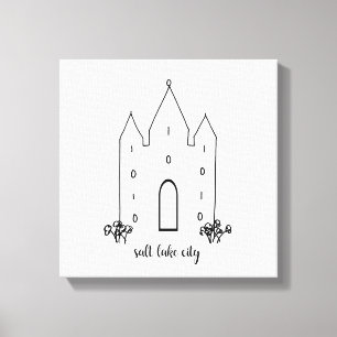 salt lake city utah temple simple modern canvas print