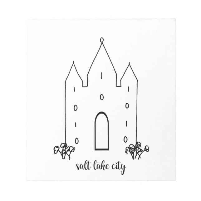 salt lake city utah temple simple modern notepad (Front)